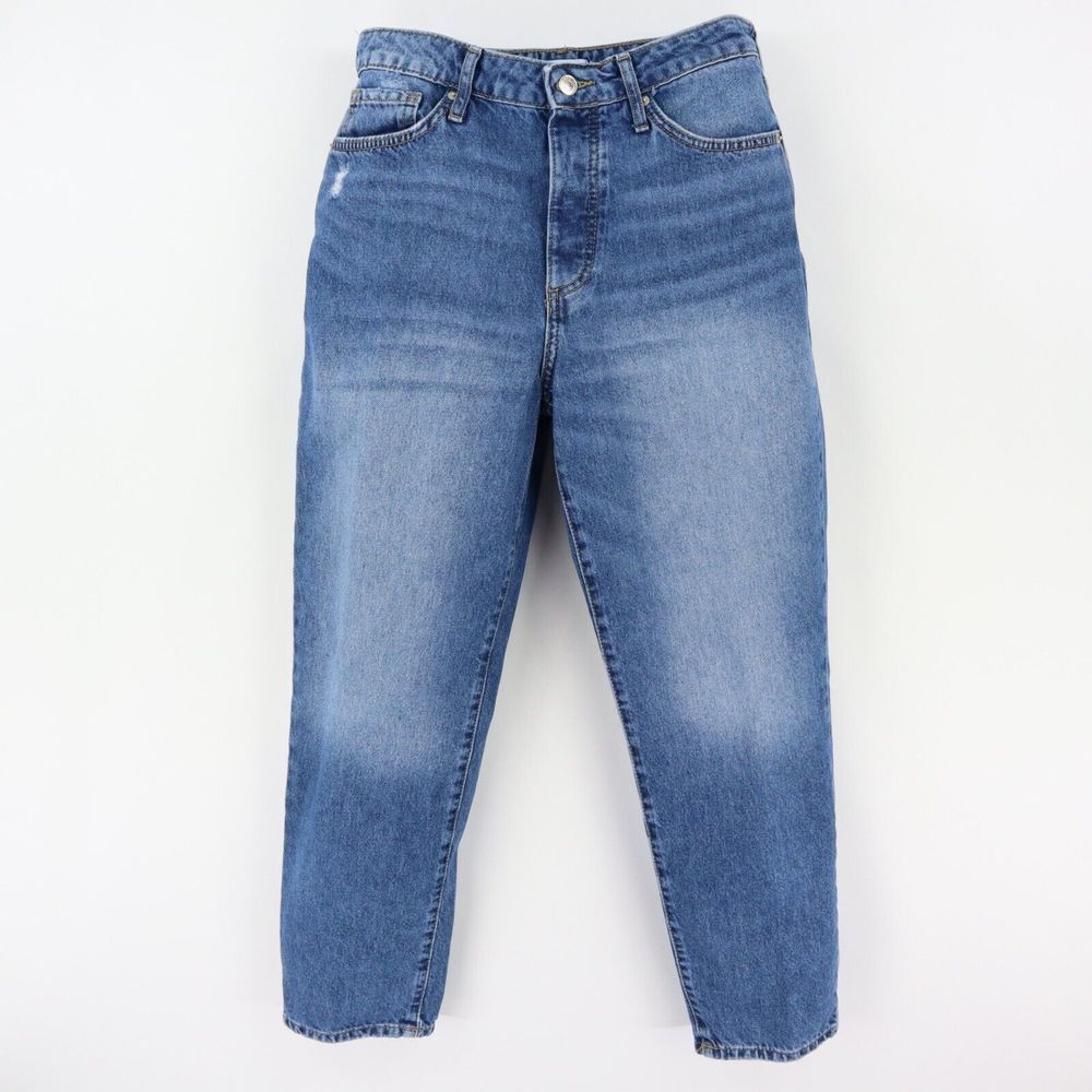 Forever 21 Jeans Womens Size 28 Blue 100% Cotton High Rise Lightly Distressed
